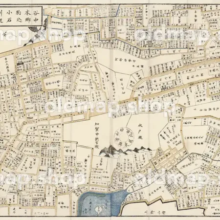 本郷谷中小石川駒込図 嘉永3年(1850) - 江戸切絵図