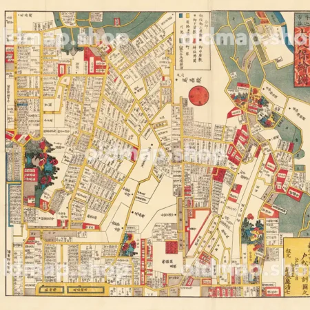 牛込市谷大久保絵図 嘉永7年(1854) - 江戸切絵図