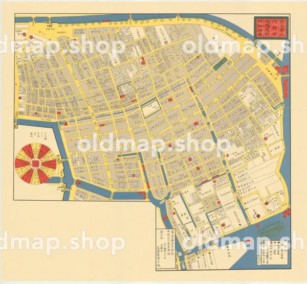 日本橋北内神田両国浜町明細絵図 嘉永3年(1850) – 江戸切絵図