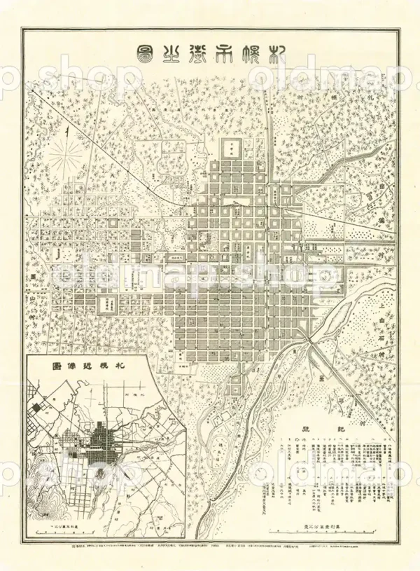 札幌市街之図 明治34年(1901)