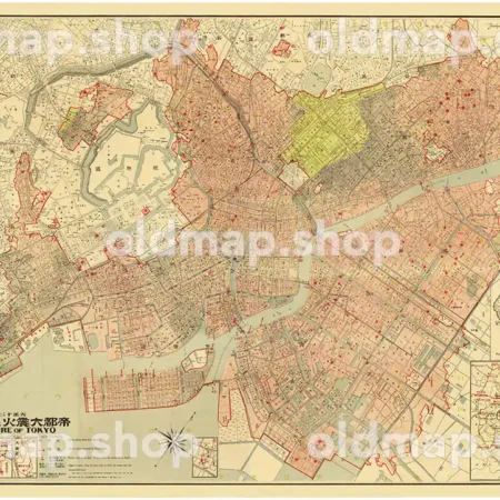 帝都大震火災系統地図 大正12年(1923)