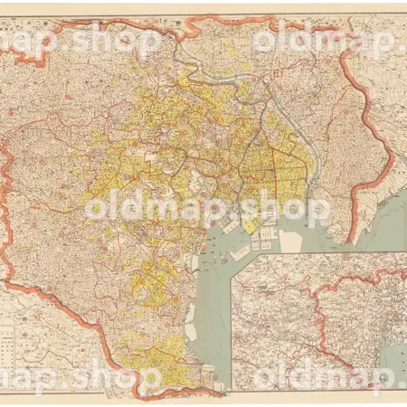 戦災焼失区域表示 新生 東京詳細地図 昭和21年(1946)