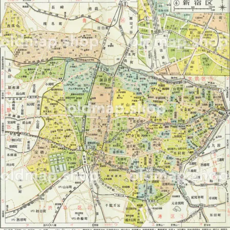 新宿区 昭和38年(1963) - 東京都区分地図