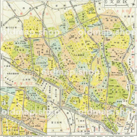 文京区 昭和38年(1963) - 東京都区分地図