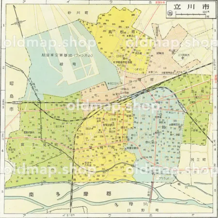 立川市 昭和38年(1963) - 東京都区分地図