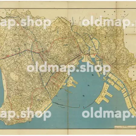 大正調査番地入 横浜市全図 大正14年(1925)