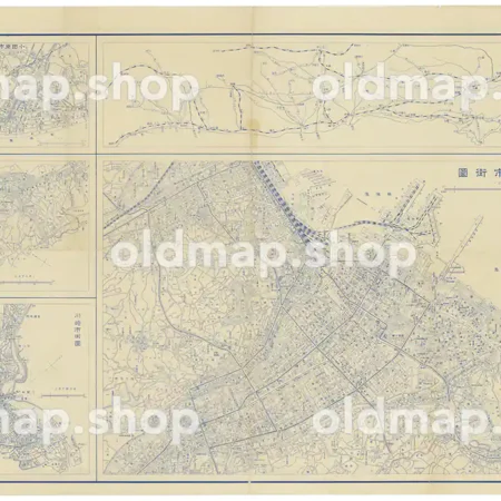 横浜・小田原・横須賀・川崎 市街図 昭和4年(1929)