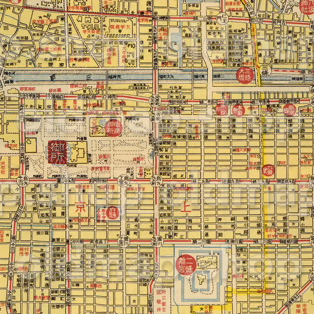 大京都市街地図 昭和2年(1927) – 京都府 – 古地図素材データのダウンロード販売-oldmap.shop