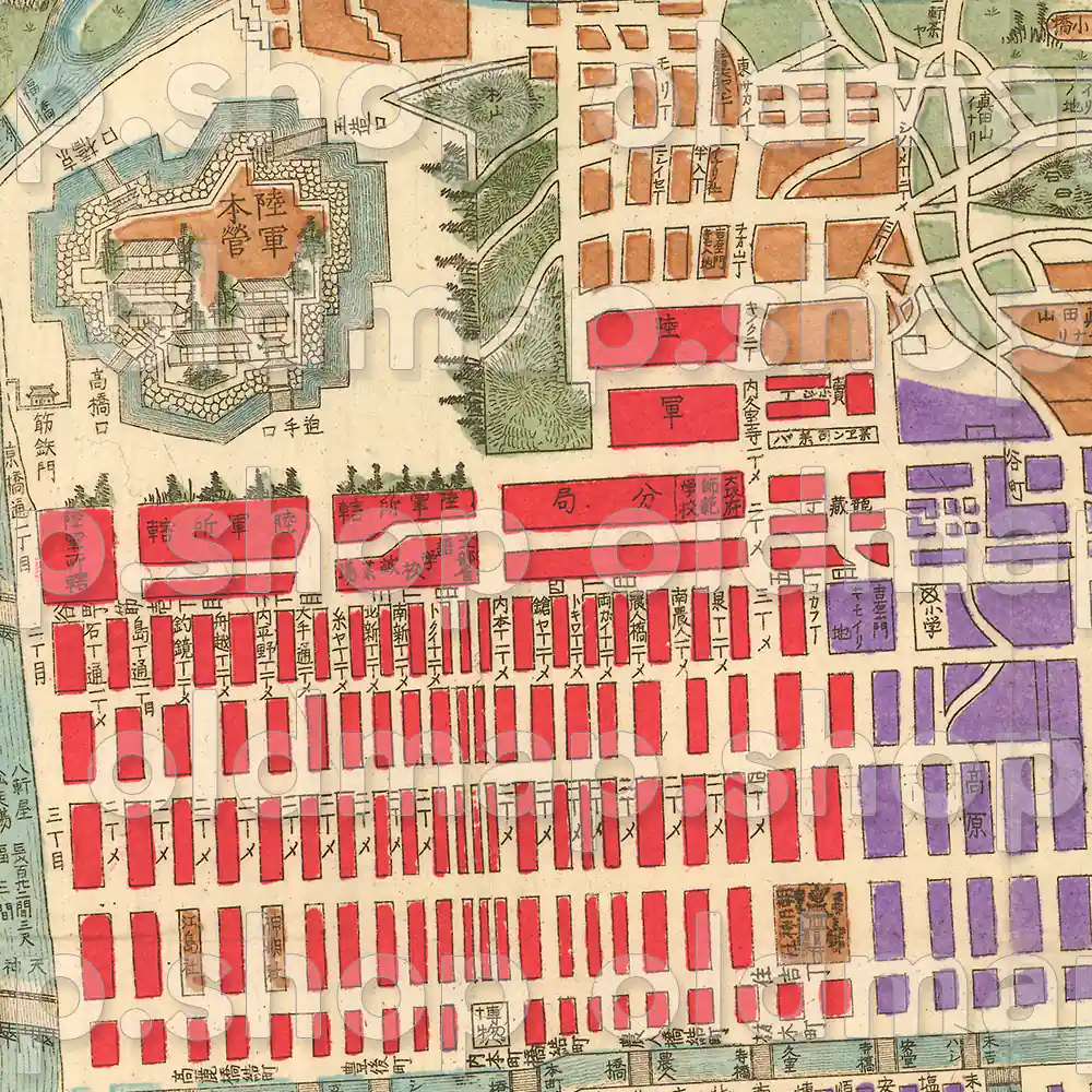 摂津国 大阪府区分新細図 明治12年(1879) – 古地図 – 古地図素材データのダウンロード販売-oldmap.shop