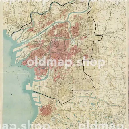 大阪戦災地図 戦災焼失地域明細 昭和21年(1946)