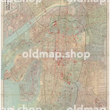 最新 大阪市街地図 昭和32年(1957)