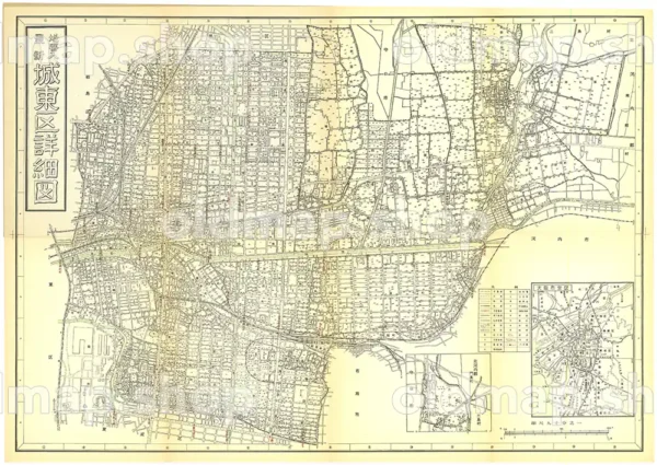 城東区詳細図 昭和30年(1955) - 大阪市区分詳細図