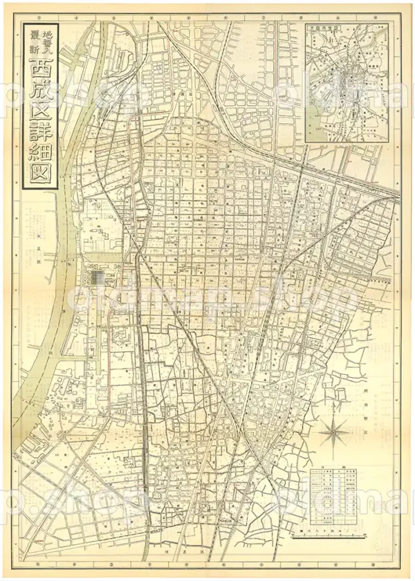 西成区詳細図 昭和29年(1954) - 大阪市区分詳細図