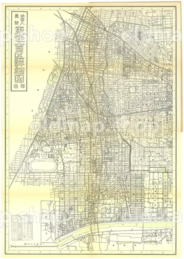 東住吉区詳細図 西部 昭和30年(1955) - 大阪市区分詳細図