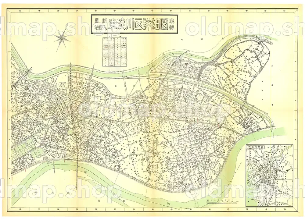 東淀川区詳細図 東部 昭和30年(1955) – 大阪市区分詳細図古地図データのダウンロード販売-oldmap.shop