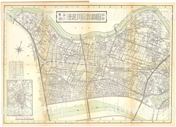 東淀川区詳細図 西部 昭和29年(1954) - 大阪市区分詳細図