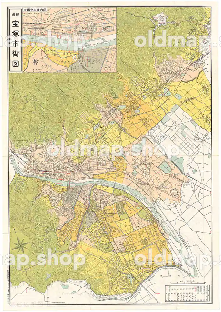 宝塚市街図 昭和41年(1966) – 兵庫県 – 古地図素材データのダウンロード販売-oldmap.shop