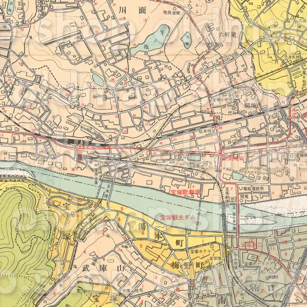 宝塚市街図 昭和41年(1966) - 画像 (2)