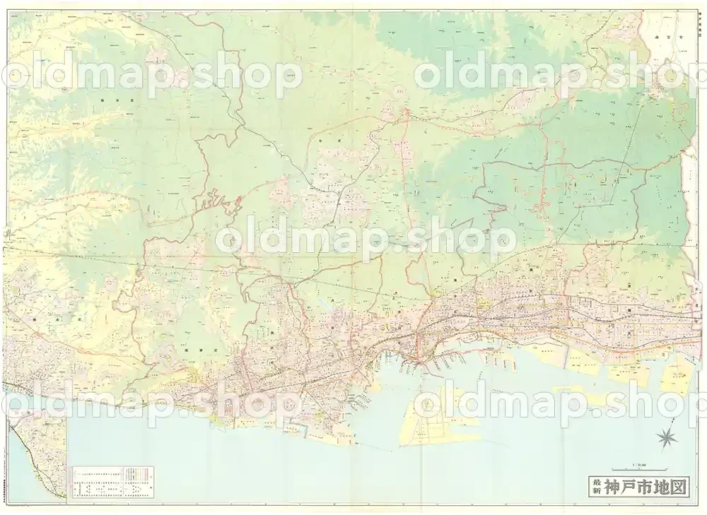 ワイド神戸市 昭和54年(1979) – 兵庫県 – 古地図データのダウンロード販売-oldmap.shop