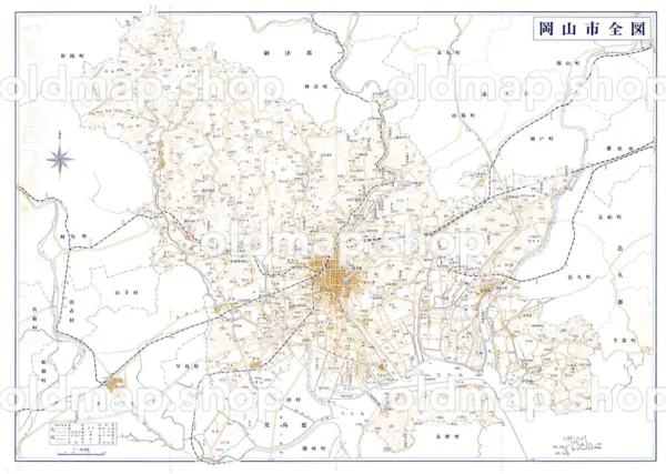 岡山市全図 昭和49年(1974)