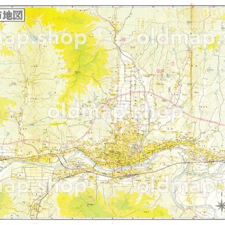 津山市地図 昭和49年(1974)