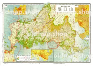 山口県 - 日本分県地図 昭和16年(1941)