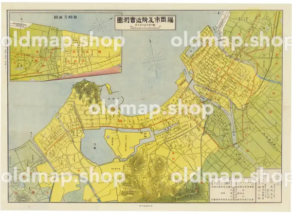 福岡市及附近実測図 大正9年(1920)