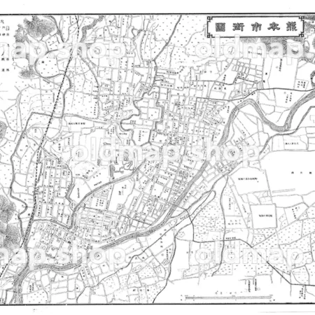 熊本市街図 大正2年(1913)