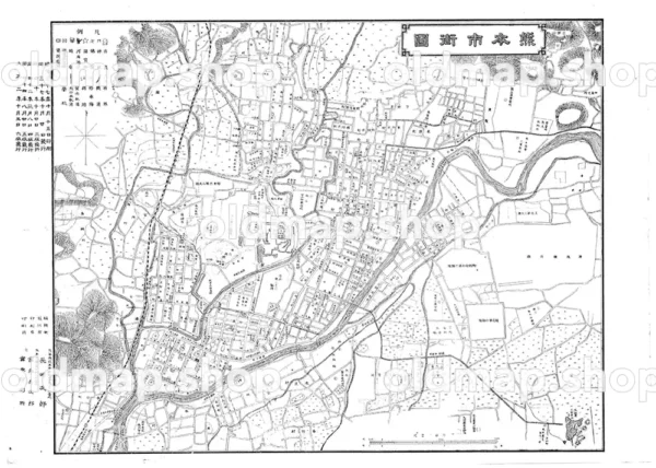 熊本市街図 大正2年(1913)