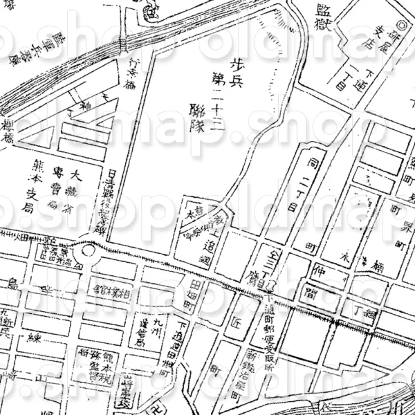 熊本市街図 大正2年(1913) - 画像 (2)