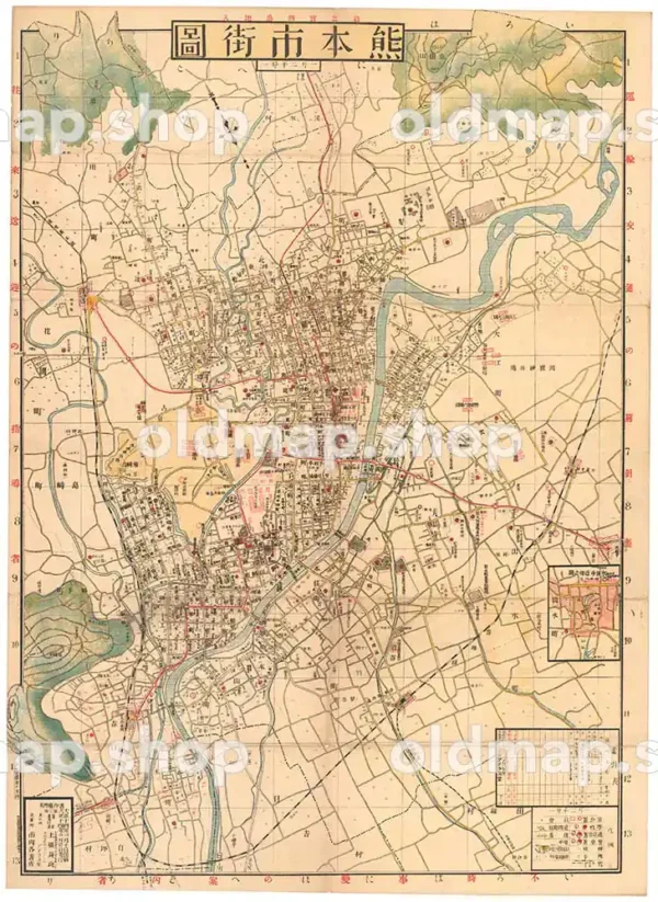 熊本市街図 大正14年(1925)