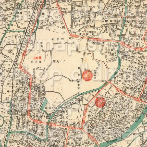 熊本市街地図 昭和17年(1942) - 画像 (2)