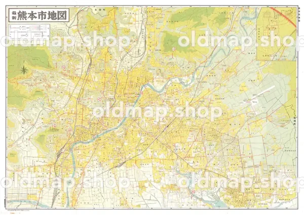 熊本市地図 昭和52年(1977)