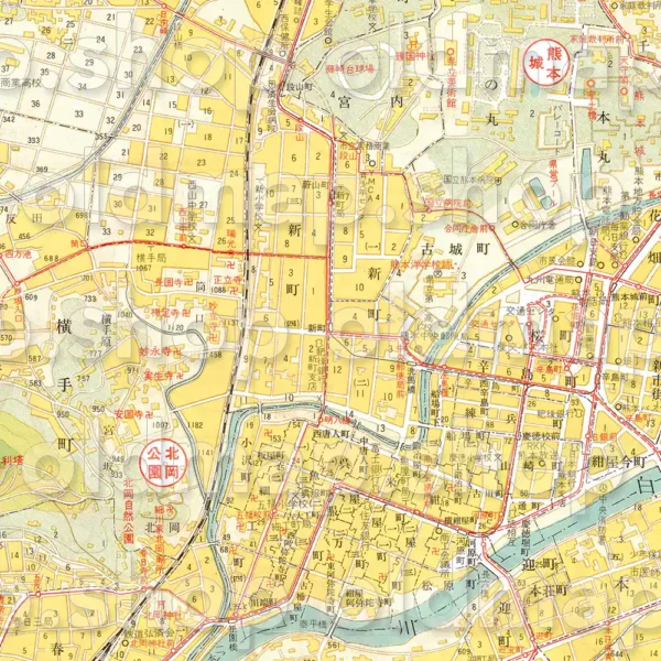 熊本市地図 昭和52年(1977) - 画像 (2)