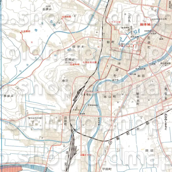 熊本市全図 昭和52年(1977) - 画像 (2)