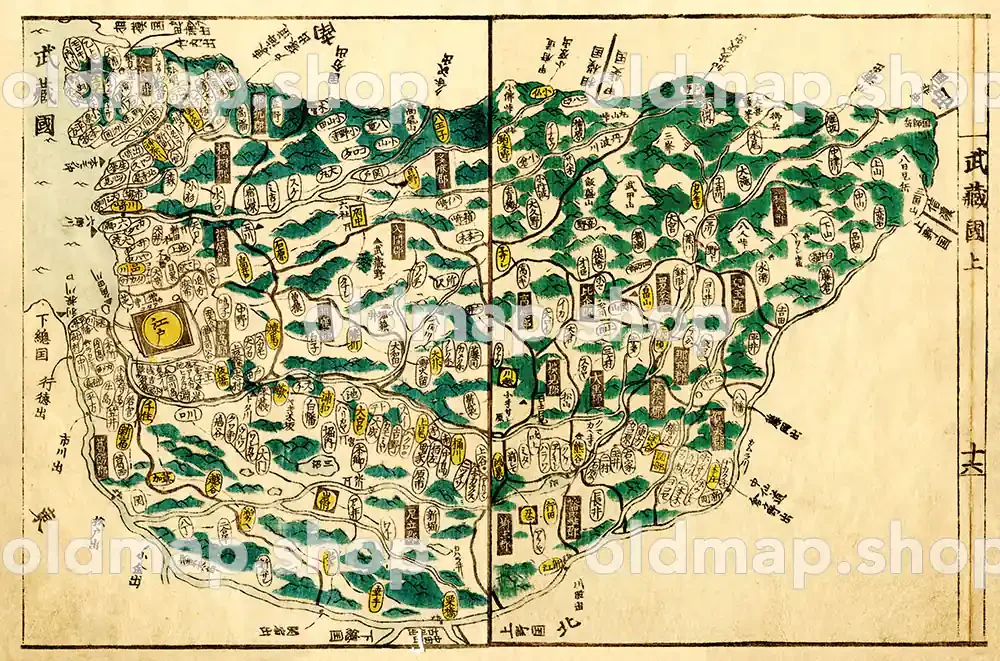 武蔵国 – 国郡全図 上巻 天保8年(1837) – 古地図 – 古地図データのダウンロード販売-oldmap.shop