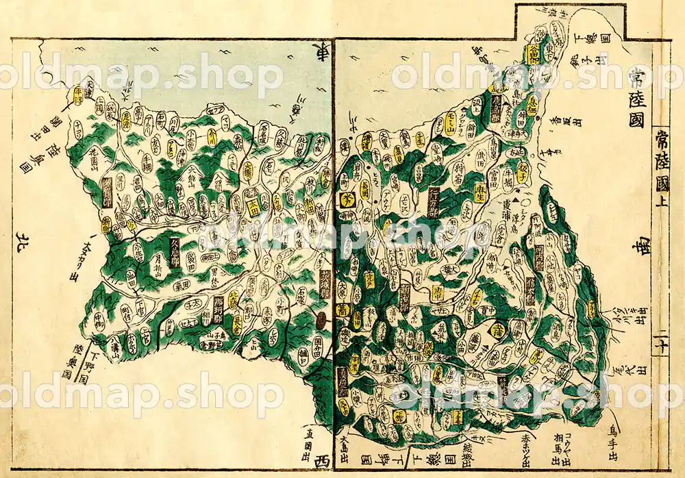 常陸国 – 国郡全図 上巻 天保8年(1837) – 古地図 – 古地図素材データのダウンロード販売-oldmap.shop