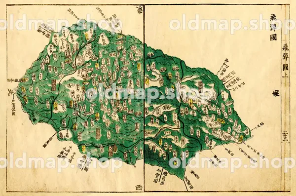 飛騨国 - 国郡全図 上巻 天保8年(1837)