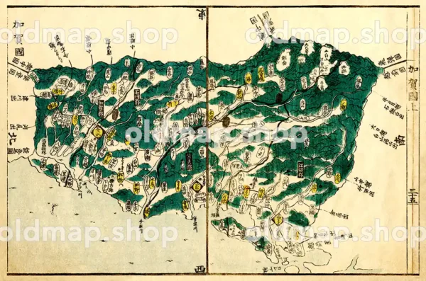 加賀国 - 国郡全図 上巻 天保8年(1837)