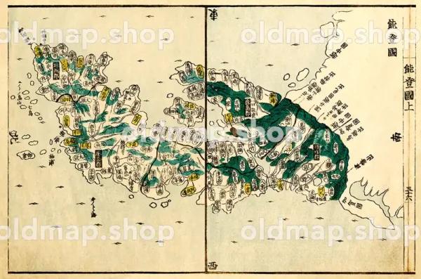 能登国 - 国郡全図 上巻 天保8年(1837)