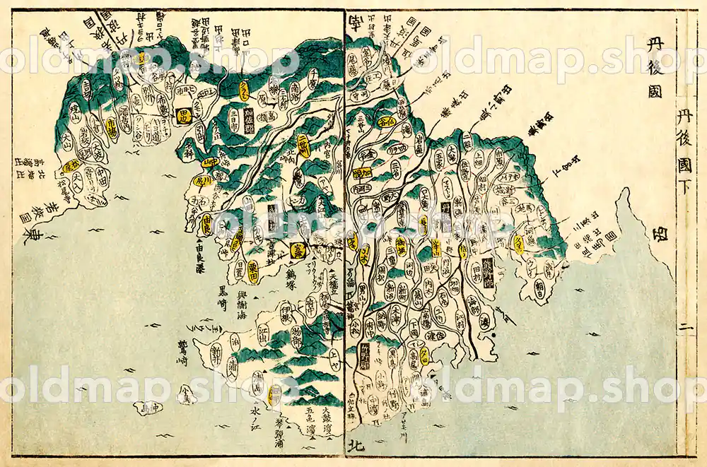 丹後国 – 国郡全図 下巻 天保8年(1837) – 京都府 – 古地図素材データのダウンロード販売-oldmap.shop