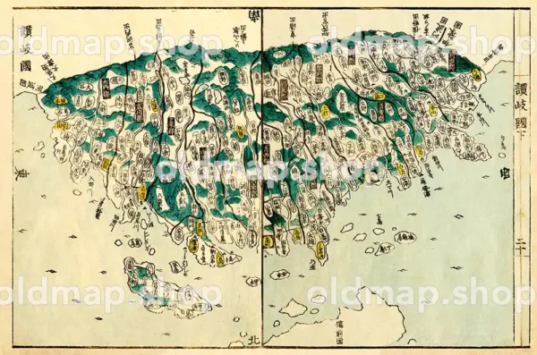 讃岐国 - 国郡全図 下巻 天保8年(1837)