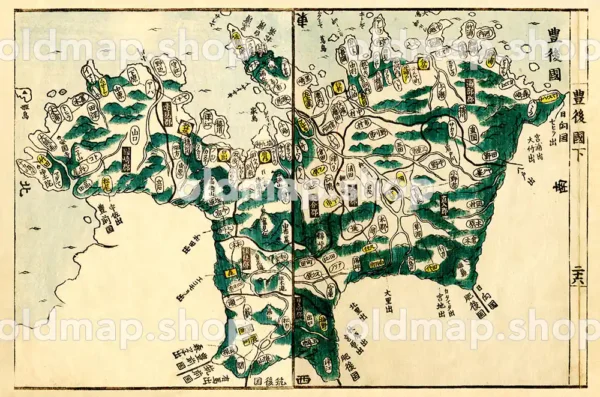 豊後国 - 国郡全図 下巻 天保8年(1837)