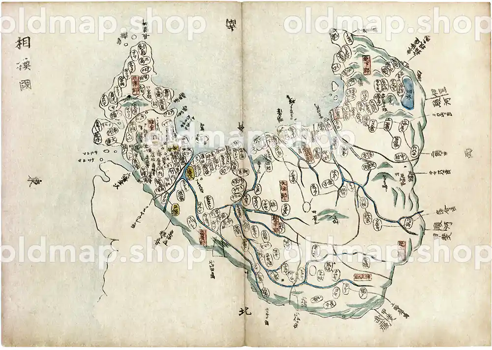 相模国 – 大日本輿地便覧 乾 天保5年(1834) 古地図 古地図素材データのダウンロード販売-oldmap.shop