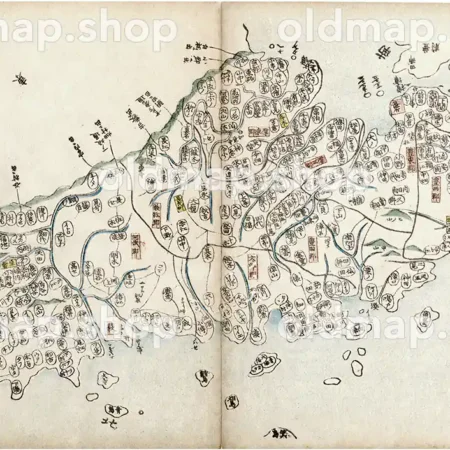 長門国 - 大日本輿地便覧 坤 天保5年(1834)