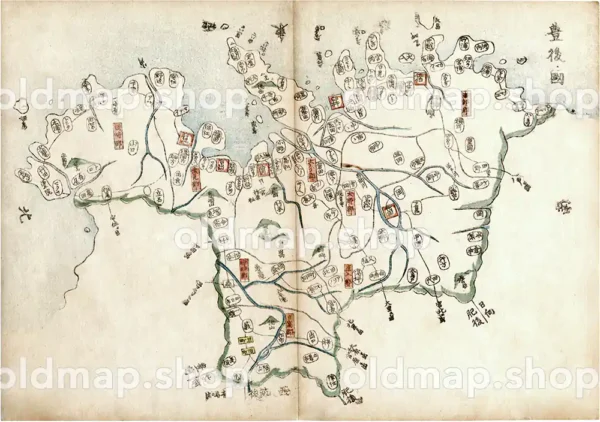 豊後国 - 大日本輿地便覧 坤 天保5年(1834)