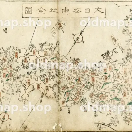 大日本輿地全図 - 大日本輿地便覧 天保5年(1834)