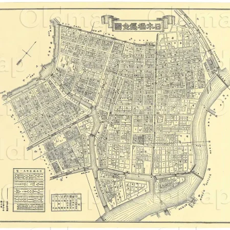 日本橋区全図 明治37年(1904) - 東京十五区分