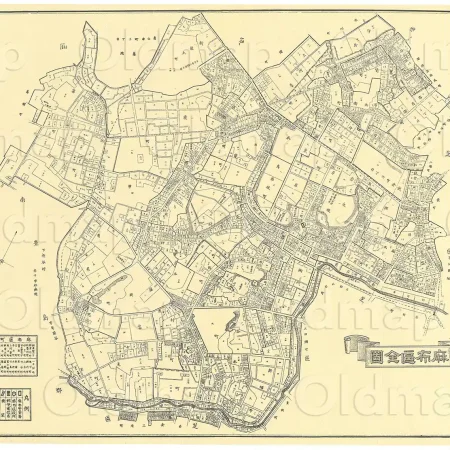 麻布区全図 明治37年(1904) - 東京十五区分