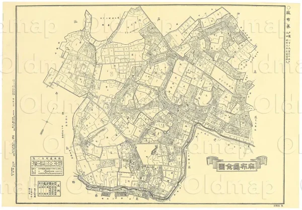 麻布区全図 明治37年(1904) - 東京十五区分